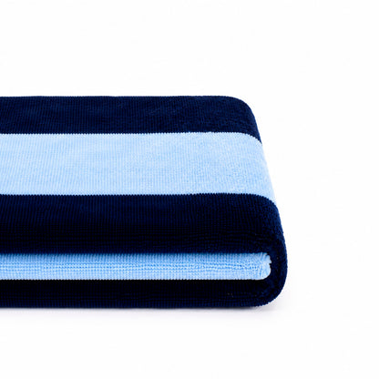 Plush 2 hand towels - 100% cotton velvet - Sillage - blue