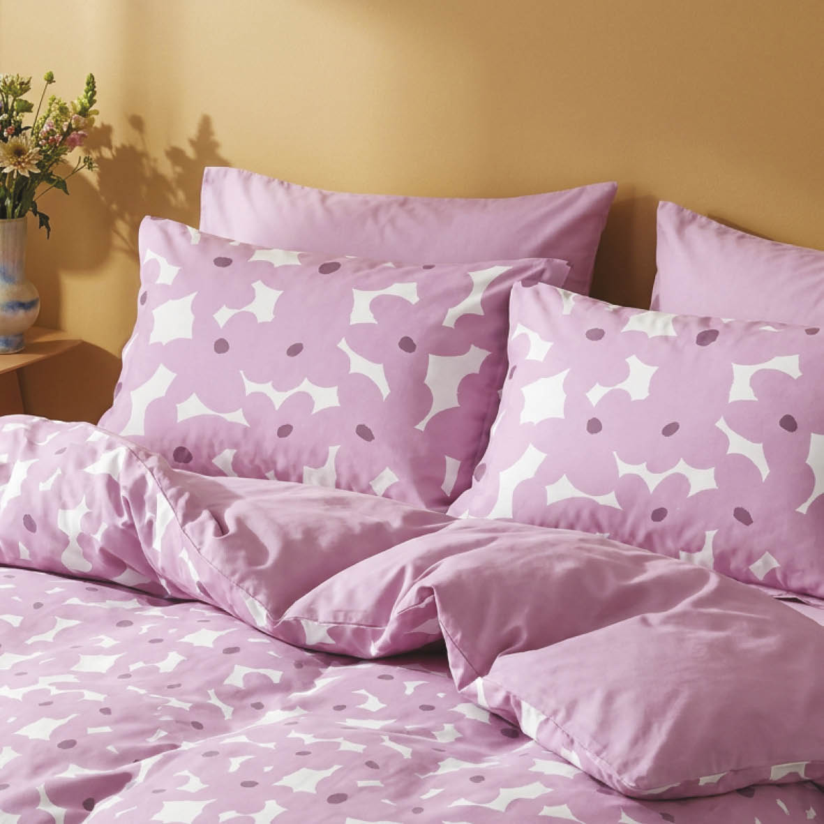 2 pillowcases - 100% cotton sateen TC200 - pink