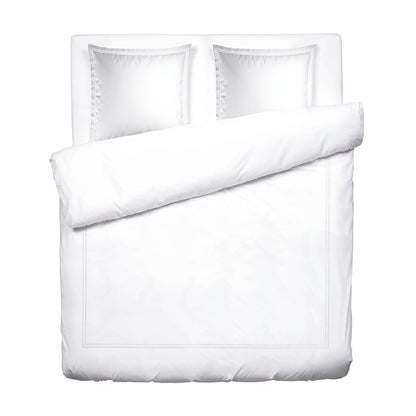 2 pillowcases - 100% cotton sateen TC200 - Megève - taupe / white 2 x (63 x 63 cm)