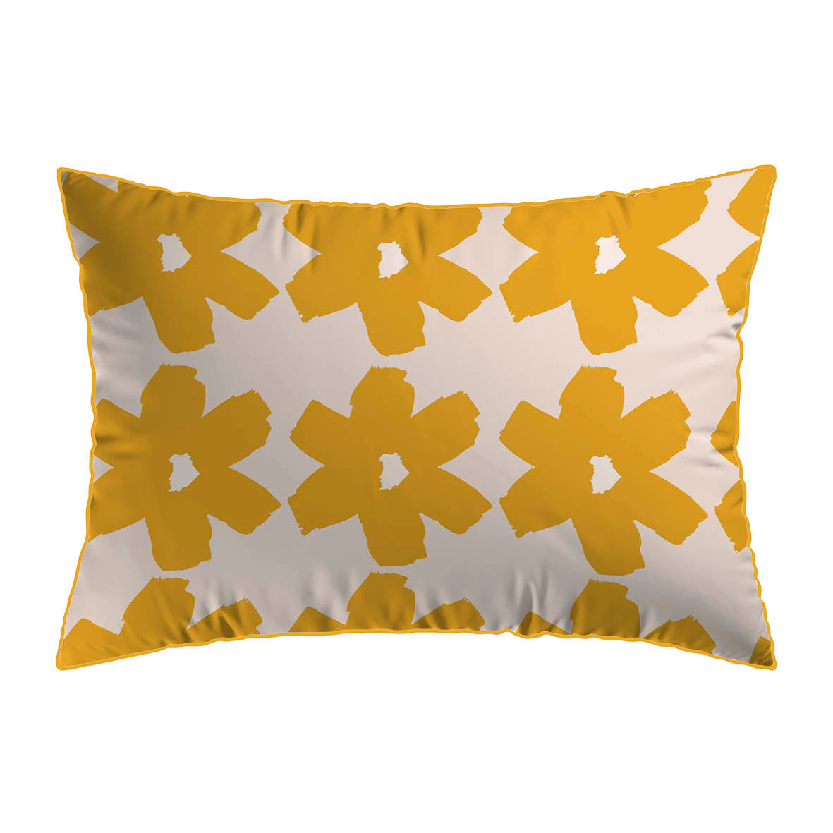 2 pillowcases - 100% cotton sateen TC200 - Pervenche - lavender / yellow