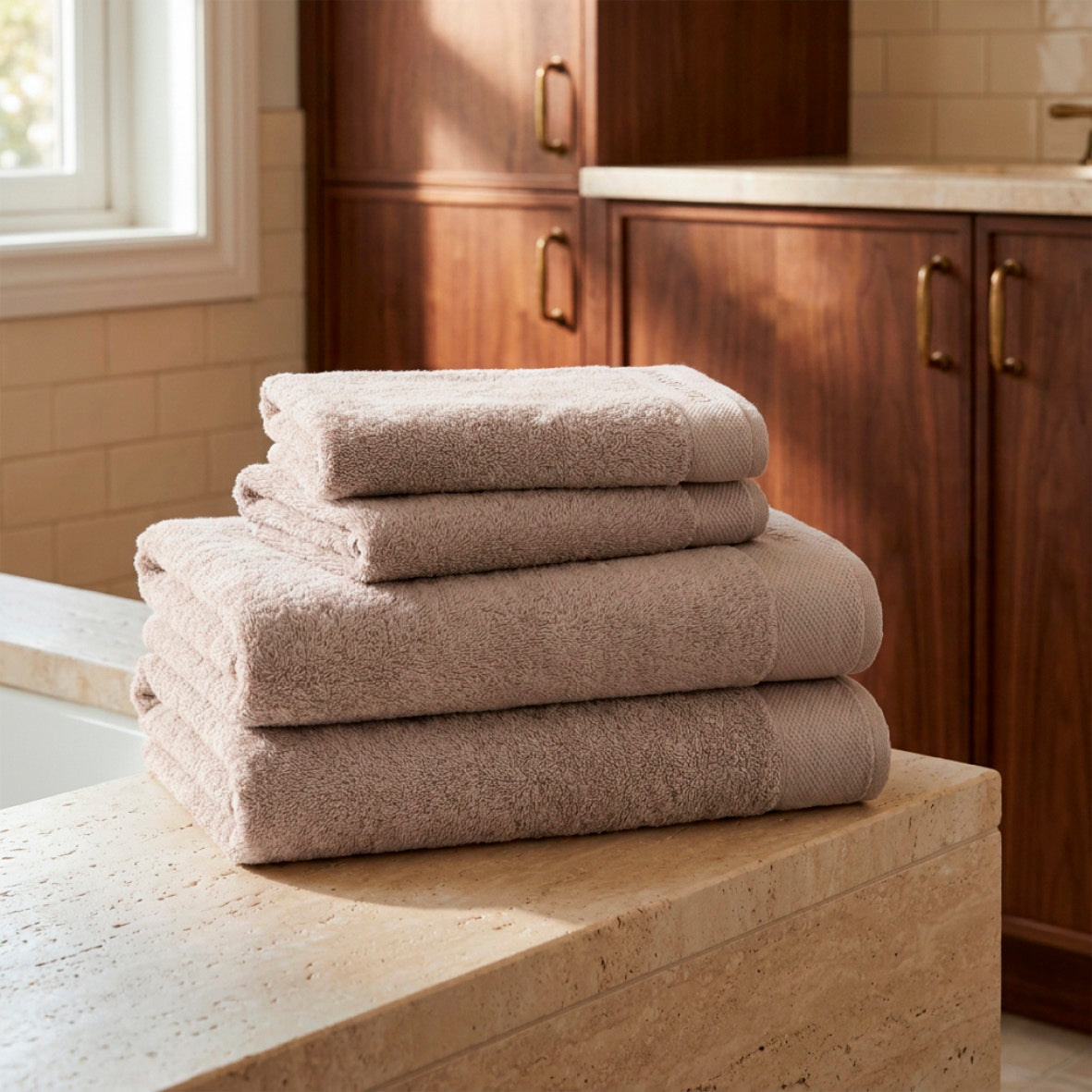 Complete bath linen set combed cotton LT - Lagon - 14 pieces