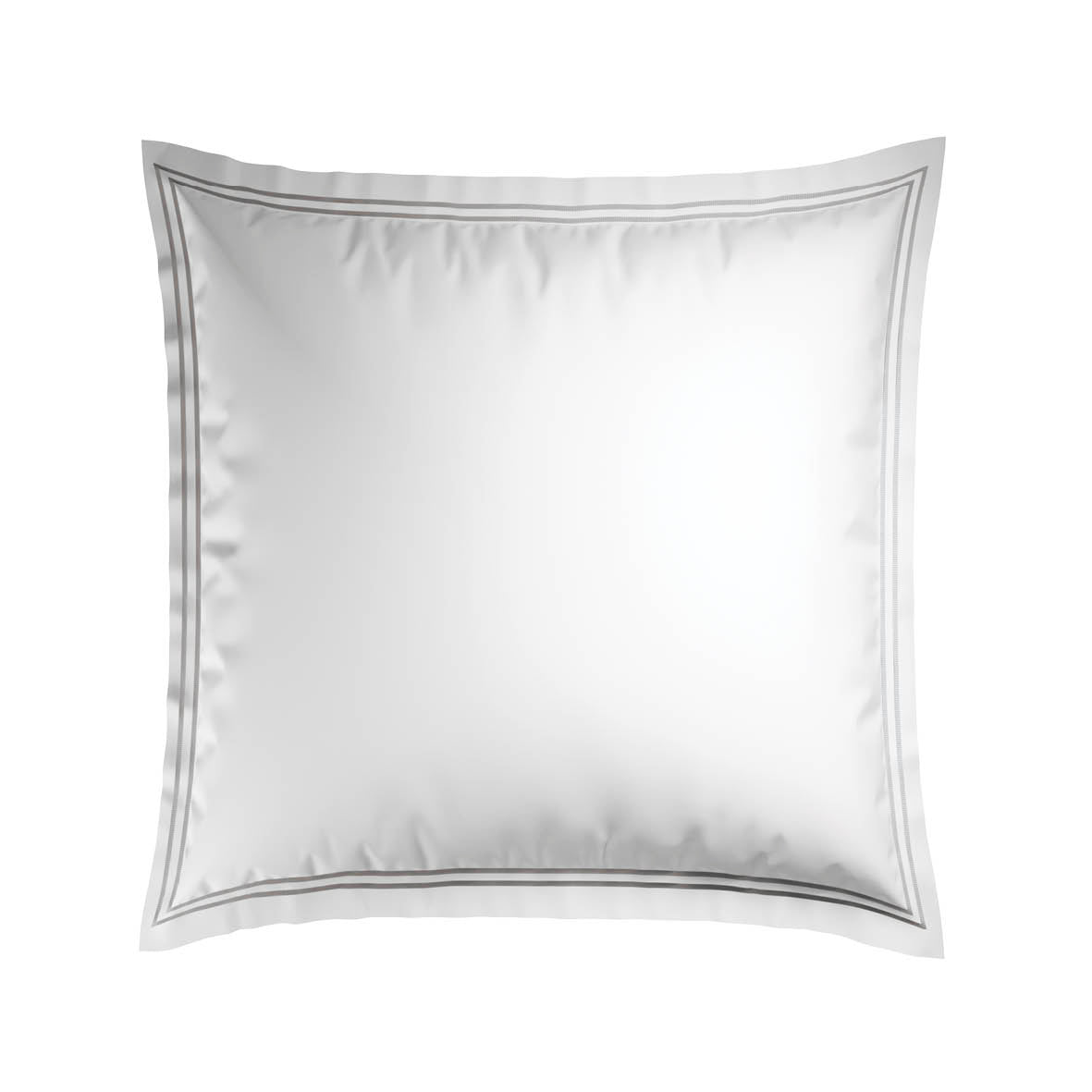2 pillowcases - 100% cotton sateen TC200 - Megève - grey / white 2 x (63 x 63 cm)