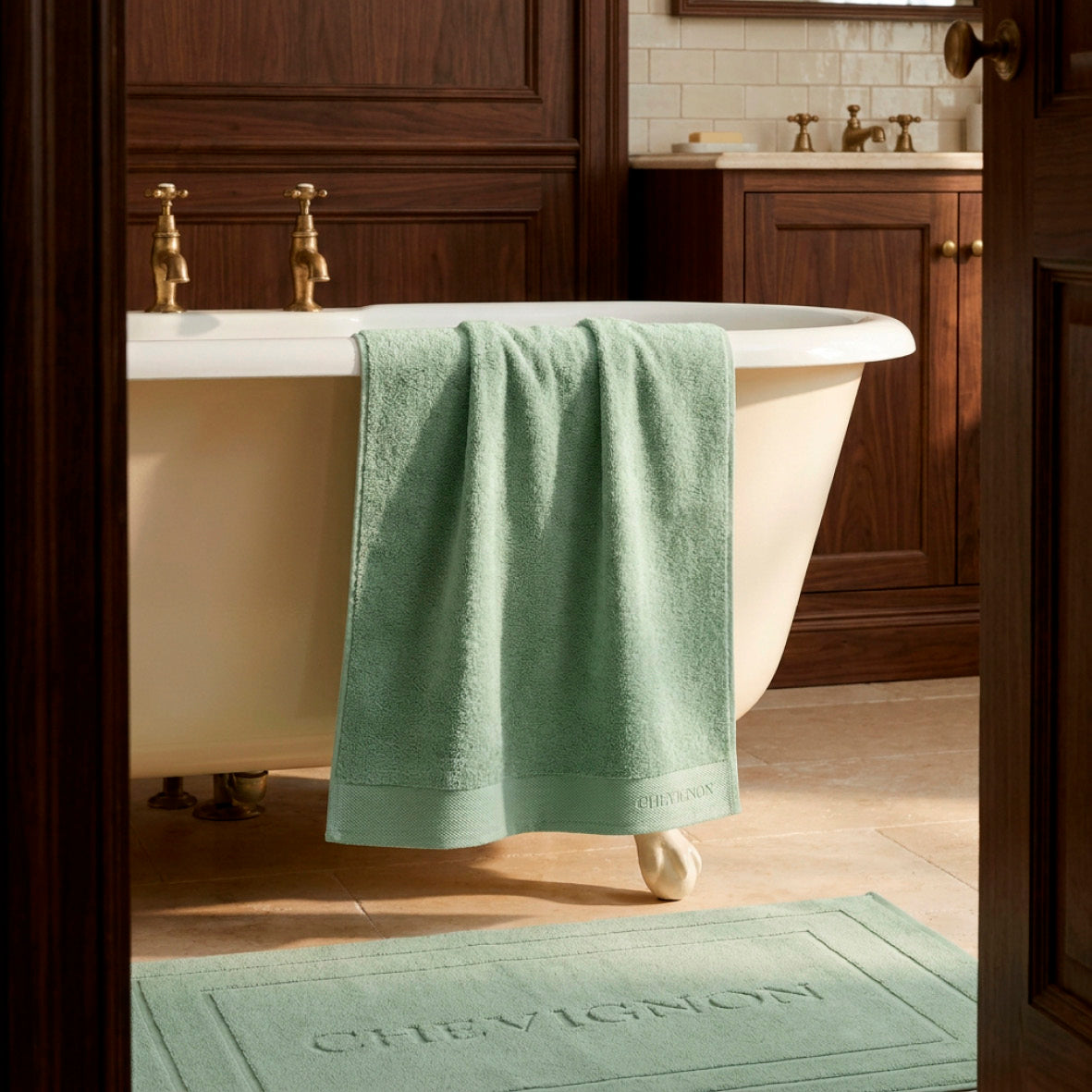 Complete bath linen set combed cotton LT - Lagon - 14 pieces
