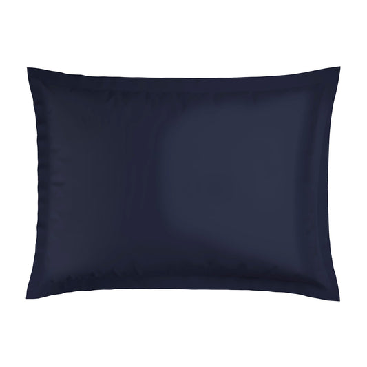 Pillowcase cotton satin - Uni / Rayures fleuries Dusky blue / White / Blue 2 x (50 x 70 cm)