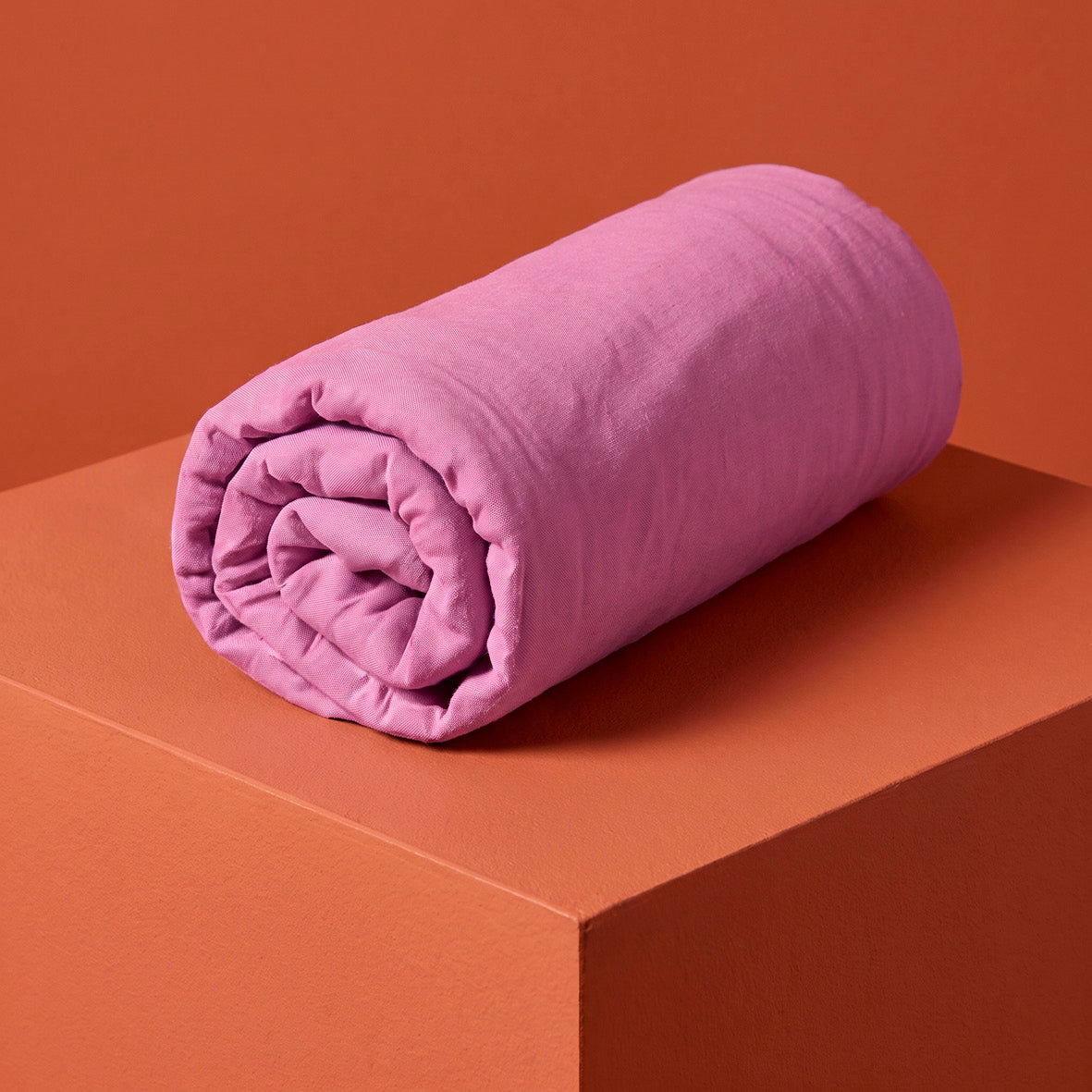 Fitted sheet - 100% cotton sateen TC200 - bubblegum