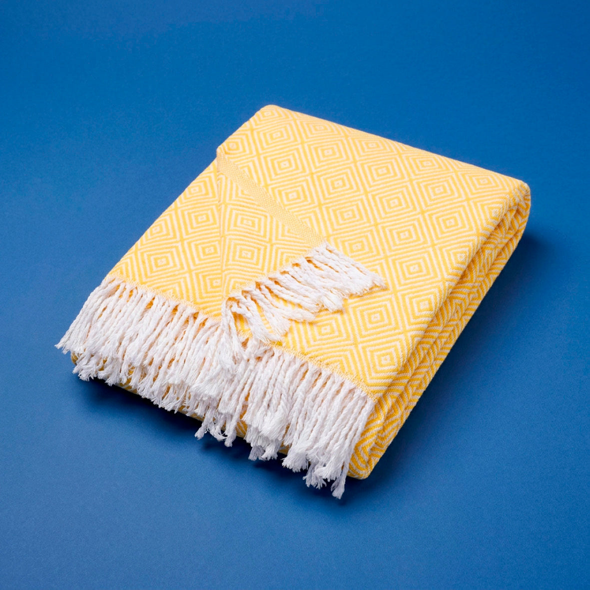 Ultra-soft woven throw - cotton blend - Iris - yellow Default Title