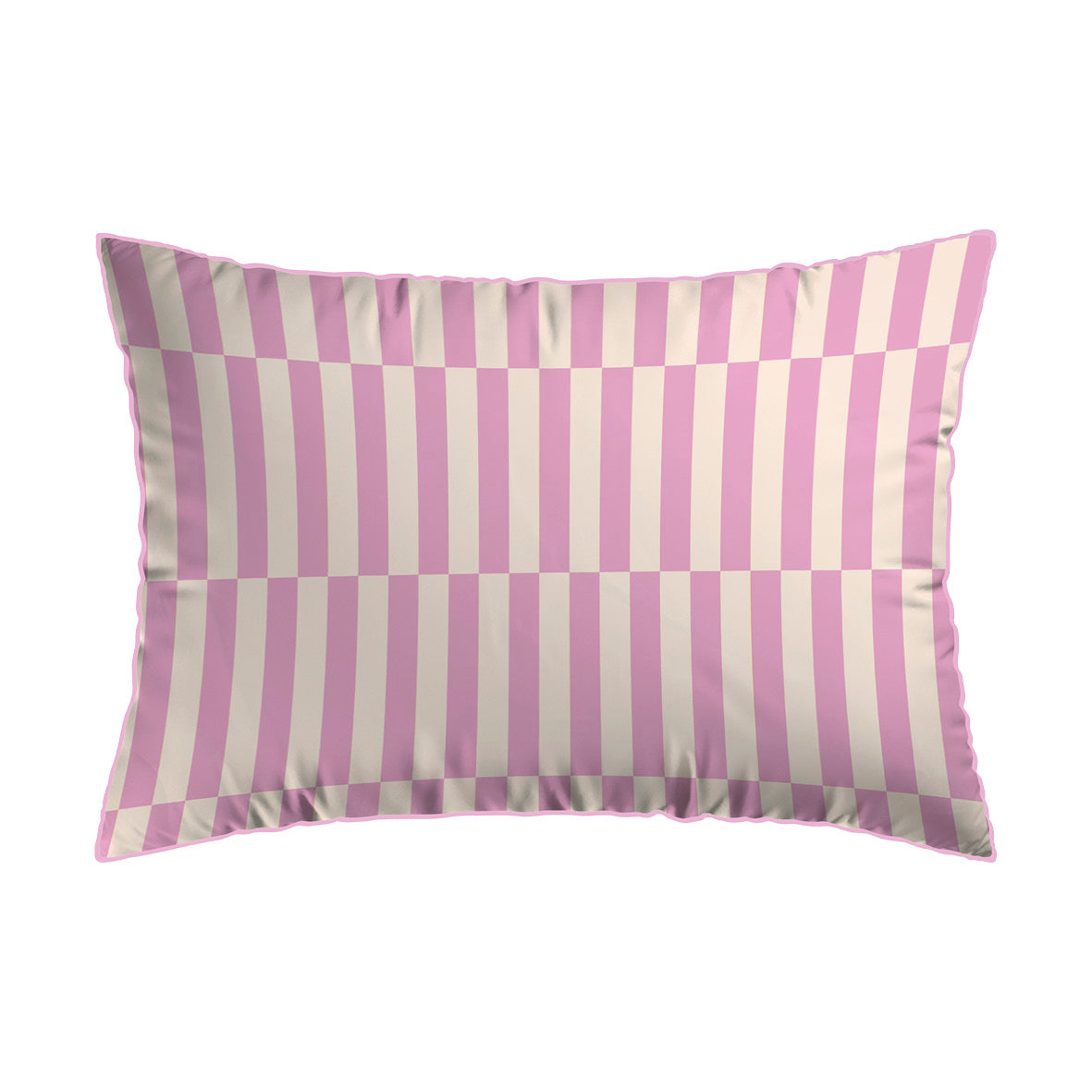 2 pillowcases - 100% cotton sateen TC200 - Uni / Trame verticale - bubblegum / pink
