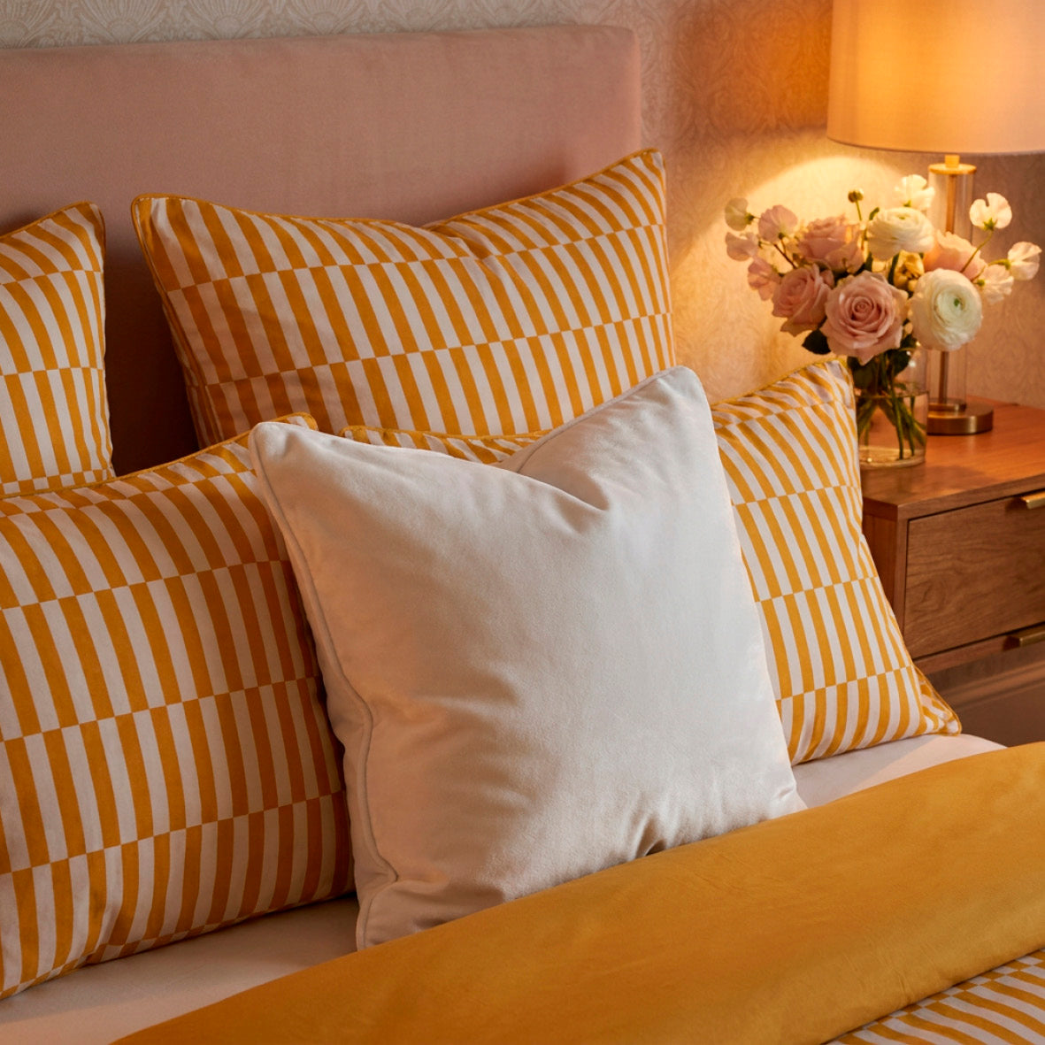 2 pillowcases - 100% cotton sateen TC200 - Uni / Trame verticale - yellow