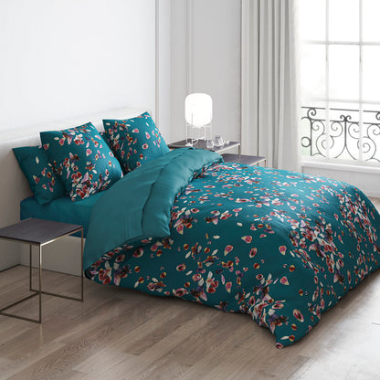 Duvet cover - 100% cotton sateen TC200 - Aurore - green / dark green