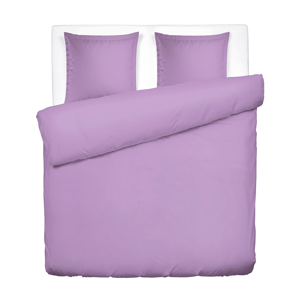 Duvet cover and pillowcase(s) set - 100% cotton sateen TC200 - Uni - lavender