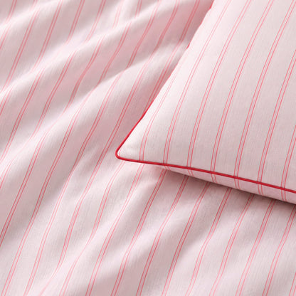 2 pillowcases - 100% cotton sateen TC200 - Naïa - pink / red