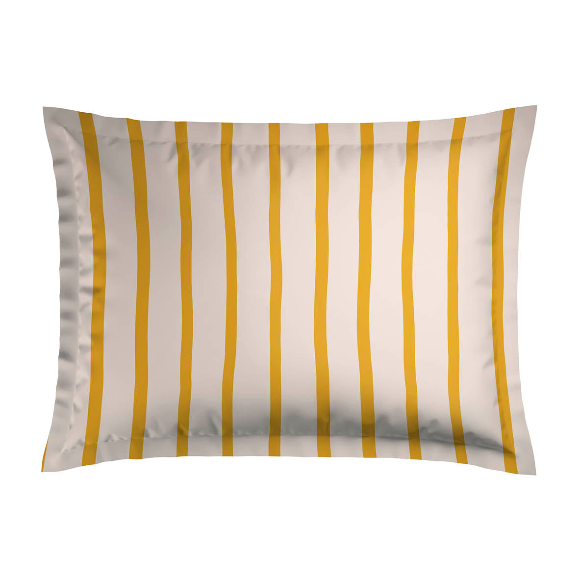 2 pillowcases - 100% cotton sateen TC200 - Sérénité rayée / Rayure en écho - yellow / pink 2 x (50 x 70 cm)