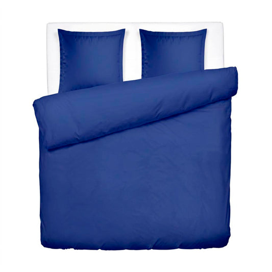 Duvet cover and pillowcase(s) set - 100% cotton sateen TC200 - uni - cobalt blue