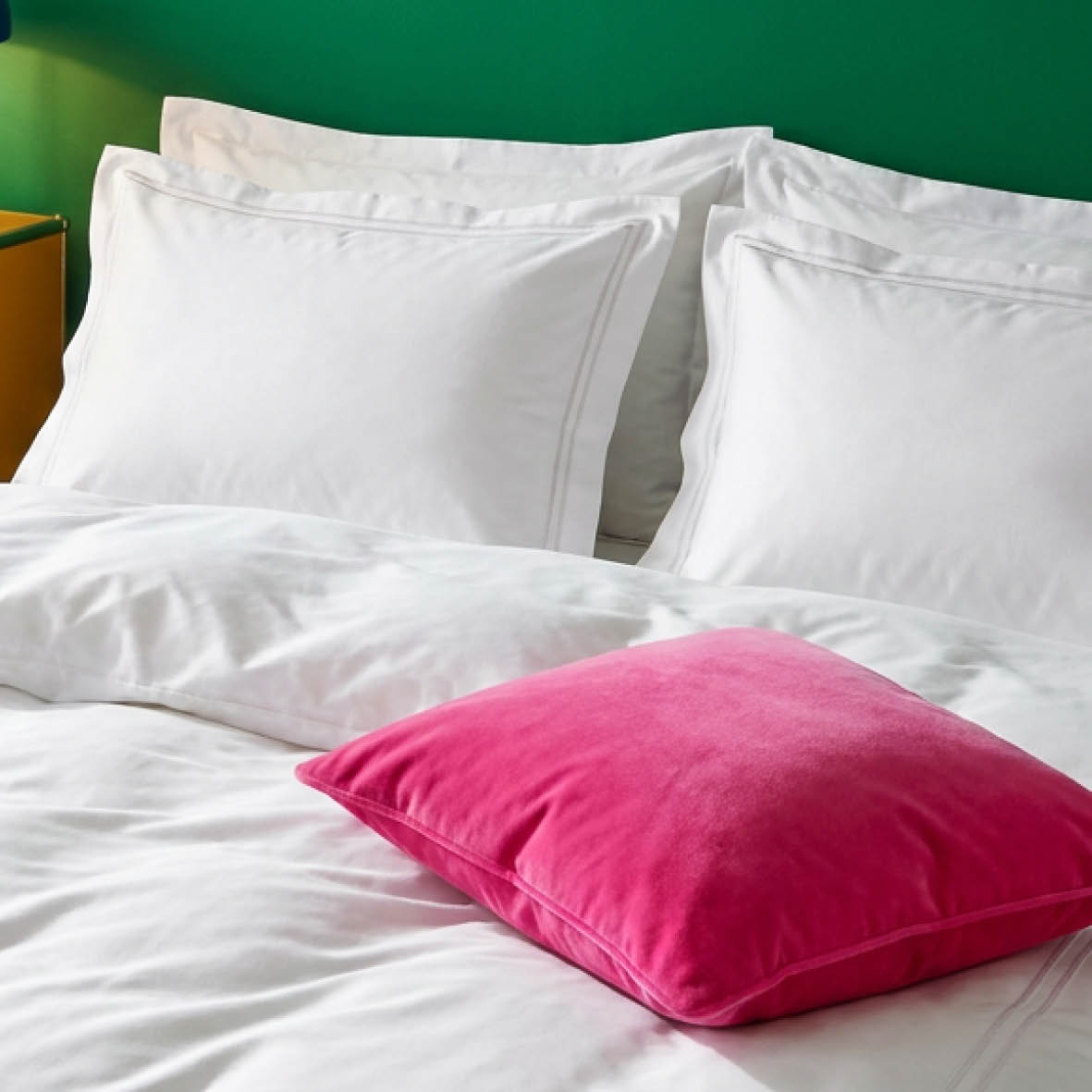 2 pillowcases - 100% cotton sateen TC200 - Megève - white / white