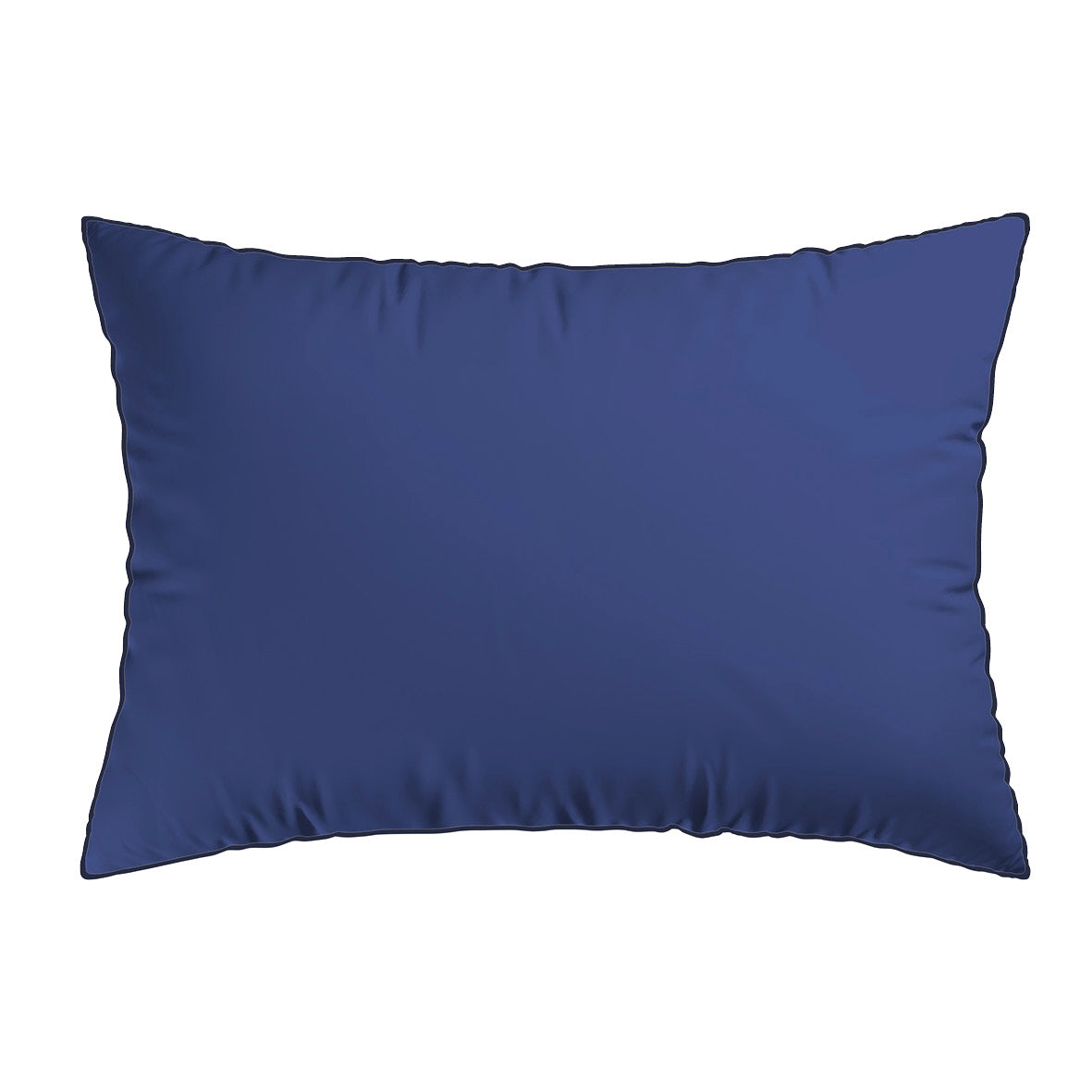 2 pillowcases - 100% cotton sateen TC200 - Uni piping - cobalt blue / lavender