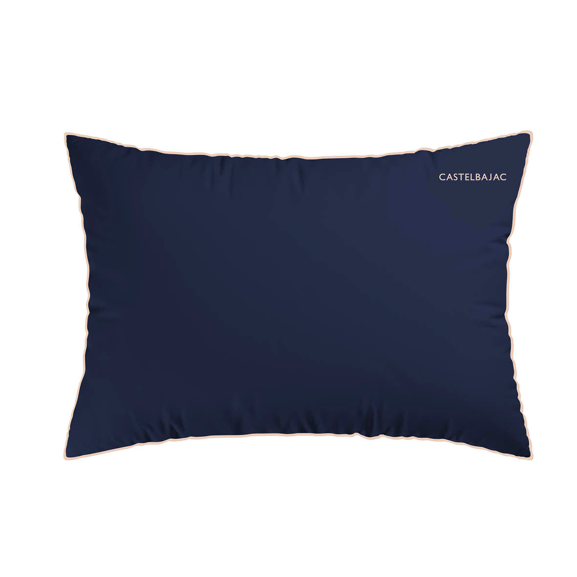 2 pillowcases - 100% cotton sateen TC200 - Uni piping - honey gold / navy blue 2 x (50 x 70 cm)