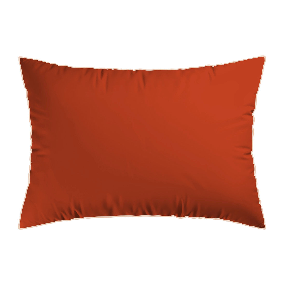 2 pillowcases - 100% cotton sateen TC200 - Uni piping - spicy pumpkin / honey gold