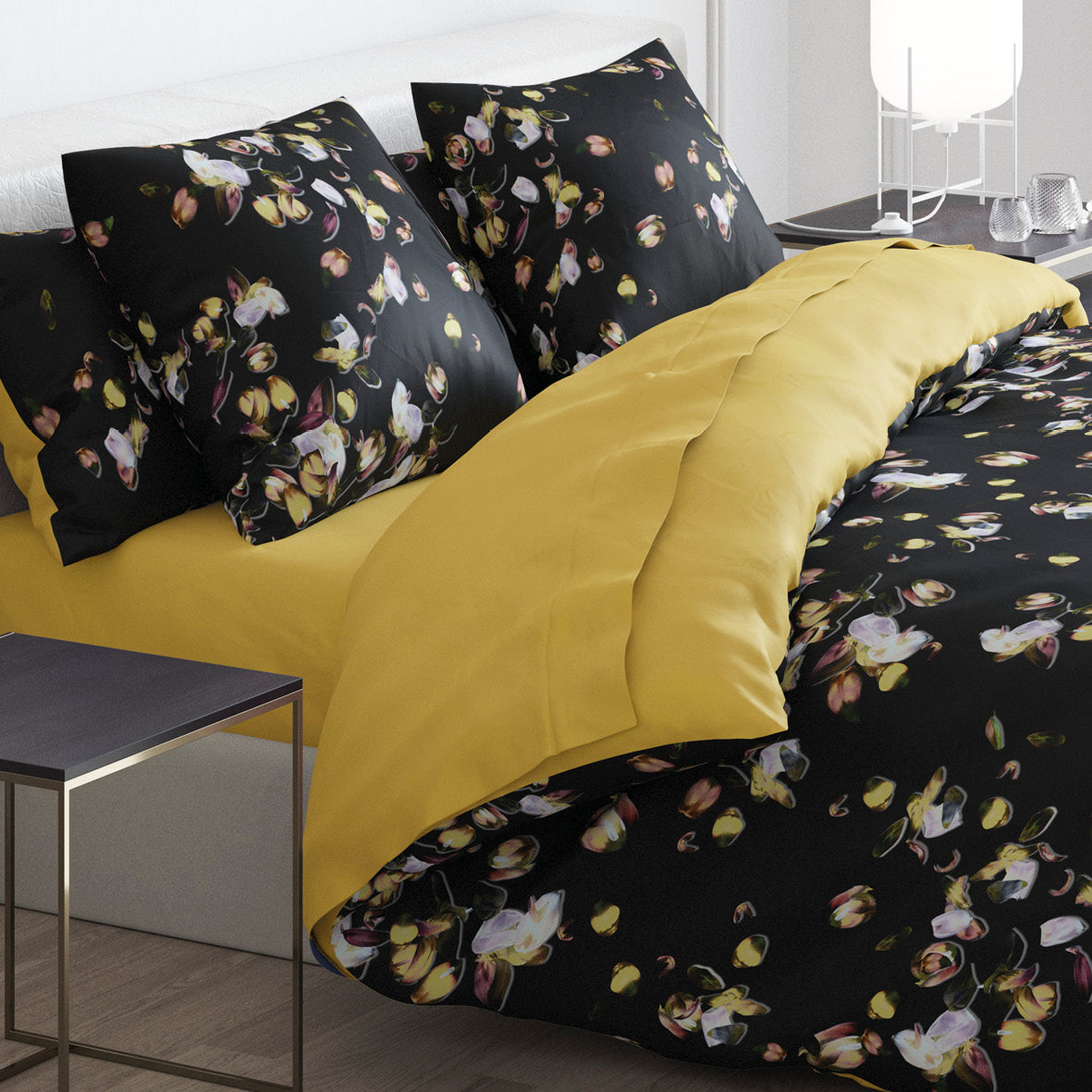 Duvet cover - 100% cotton sateen TC200 - Aurore - ochre