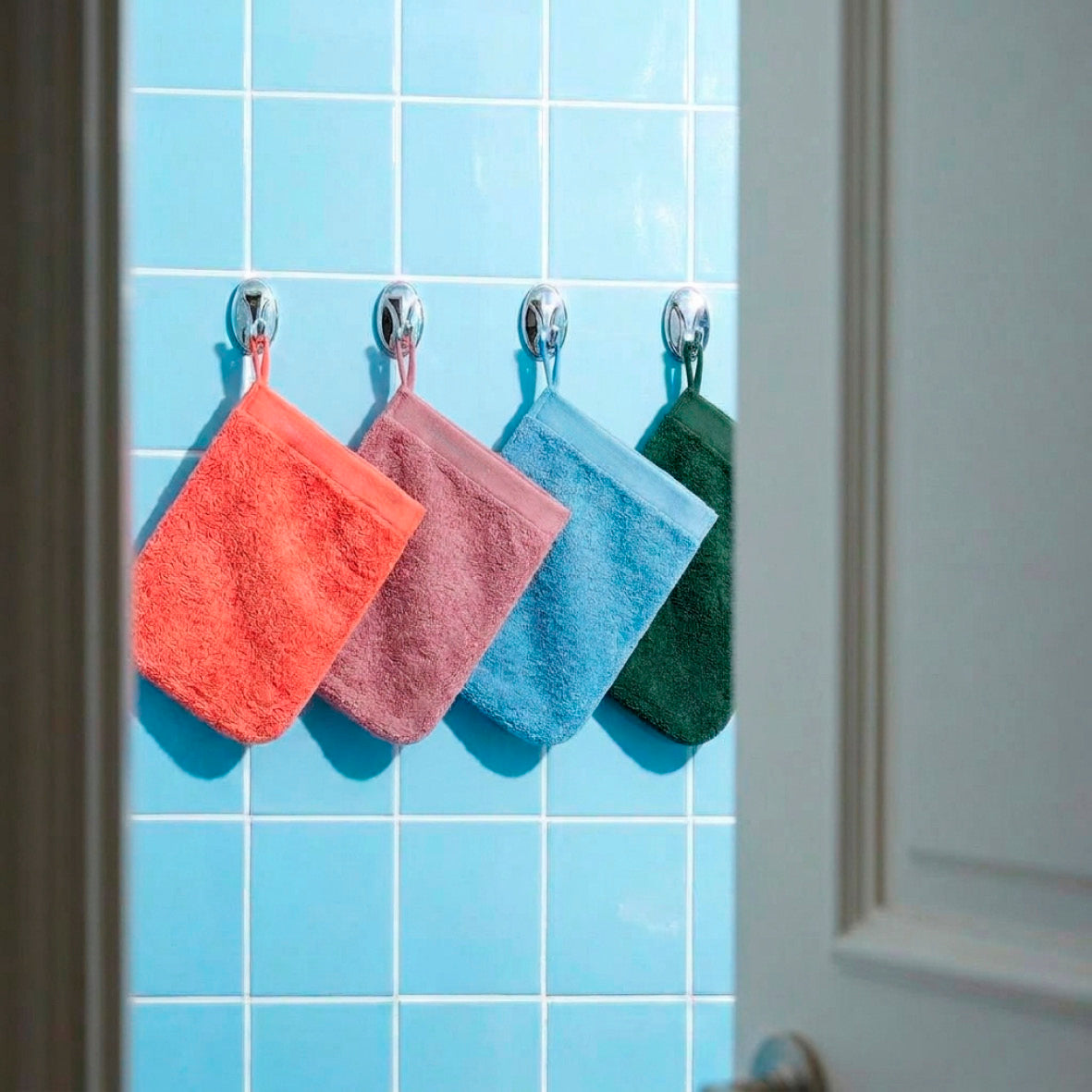 4 plush washcloths - 100% combed cotton 570 gsm - Aube