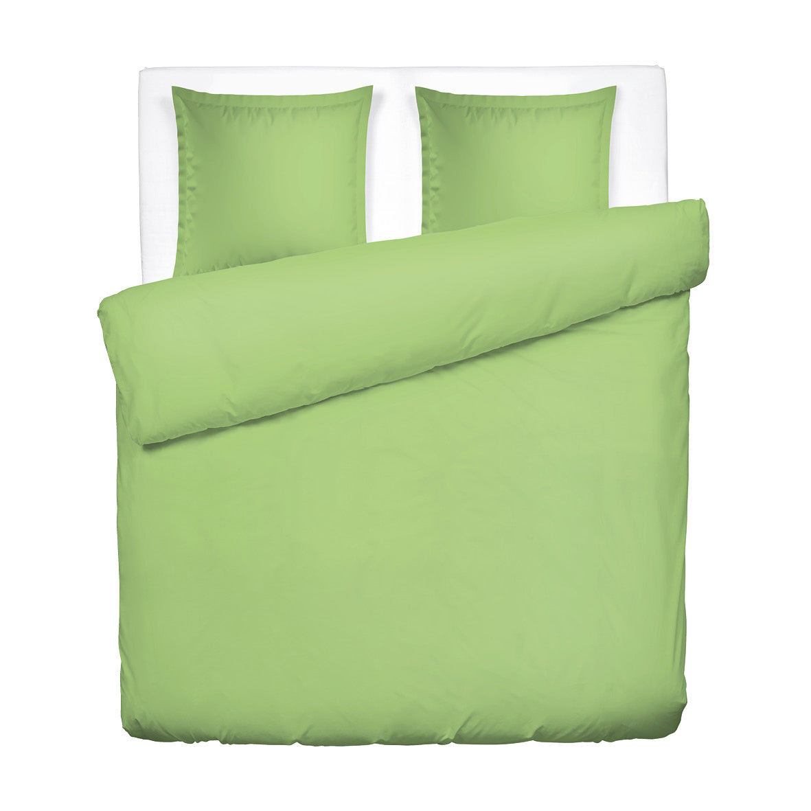 Duvet cover and pillowcase(s) set - 100% cotton sateen TC200 - Uni - nile green
