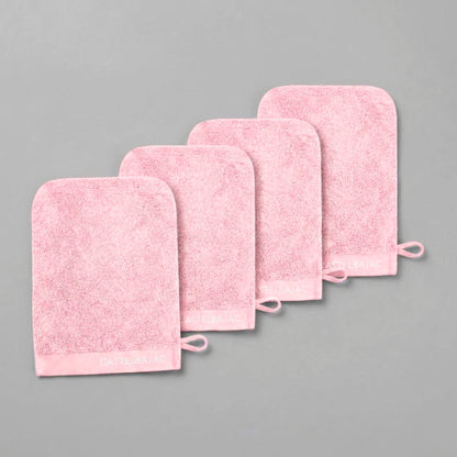 4 plush washcloths - 100% combed cotton 570 gsm - Aube Cotton candy 4 x (15 x 21 cm)