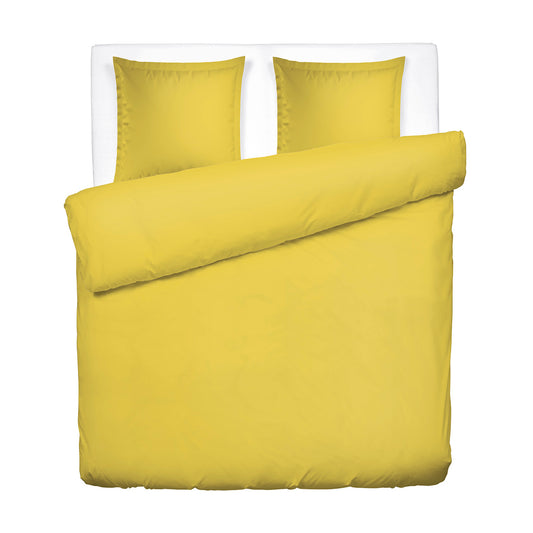 Duvet cover and pillowcase(s) set - 100% cotton sateen TC200 - Uni - lemon zest