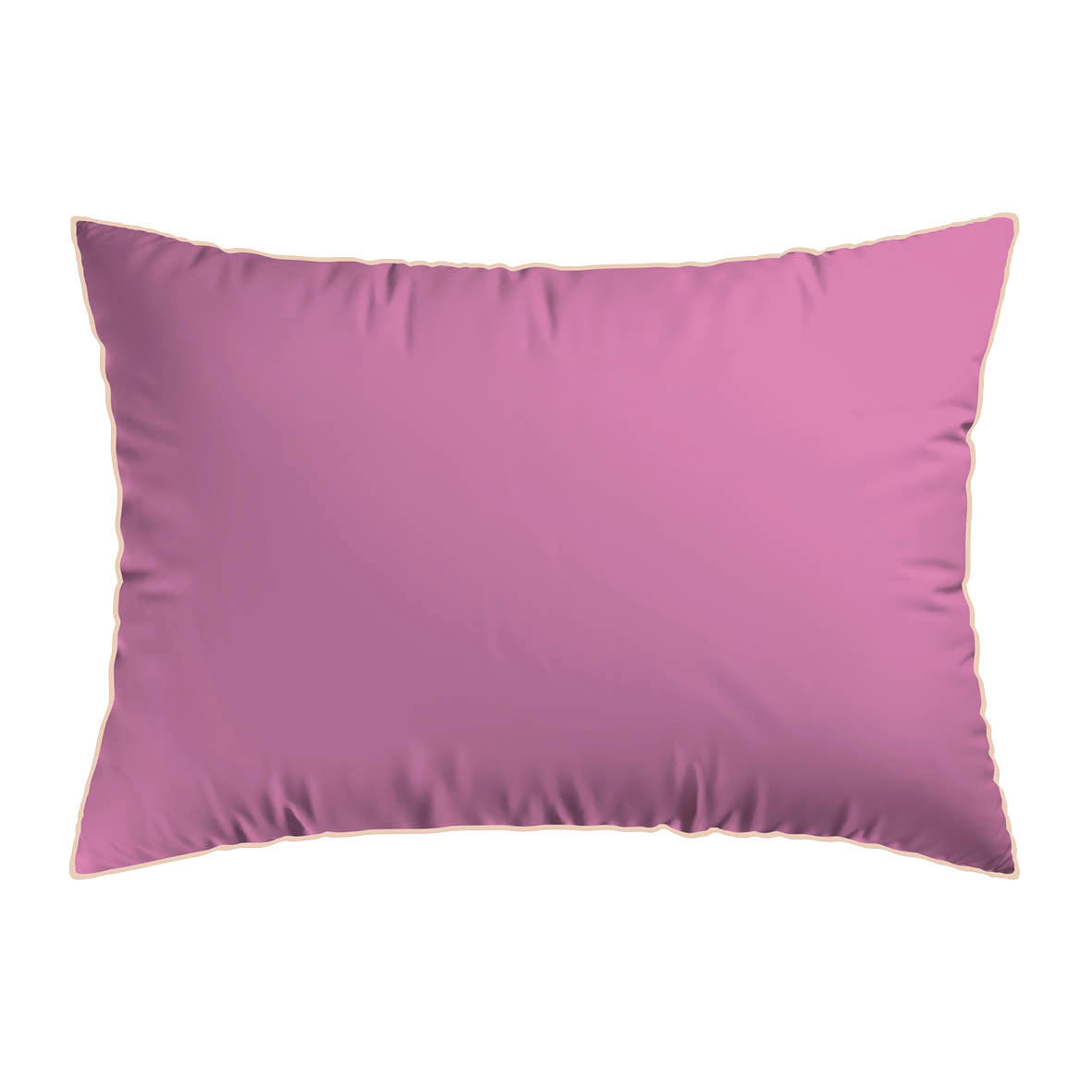 2 pillowcases - 100% cotton sateen TC200 - Uni piping - bubblegum / spicy pumpkin