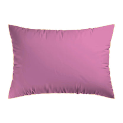 2 pillowcases - 100% cotton sateen TC200 - Uni piping - bubblegum / spicy pumpkin