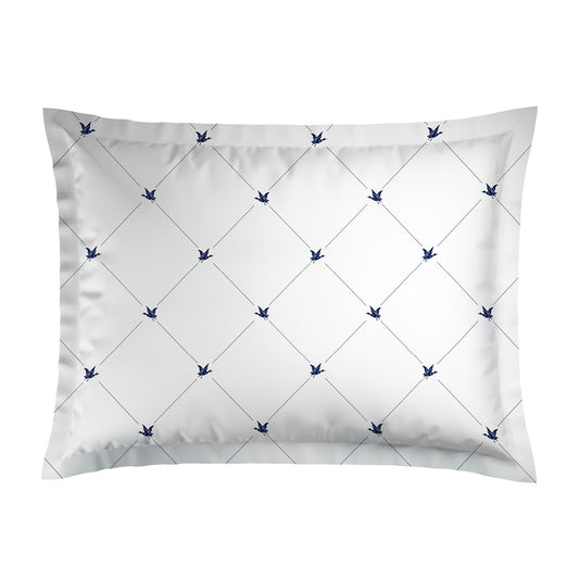 Pillowcase cotton satin - Canards / Ligne atlantique blue White / Blue 2 x (50 x 70 cm)