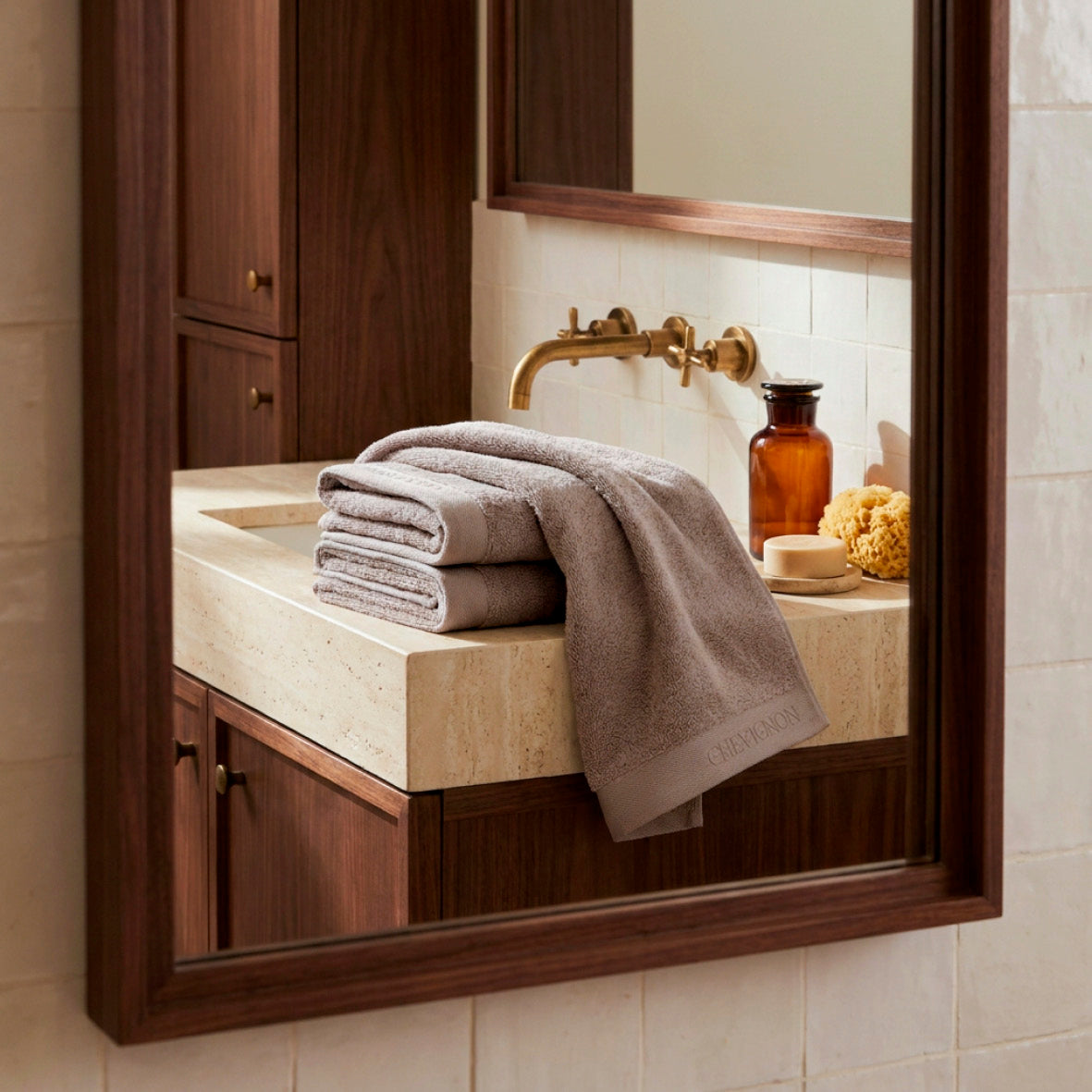 Complete bath linen set combed cotton LT - Lagon - 14 pieces