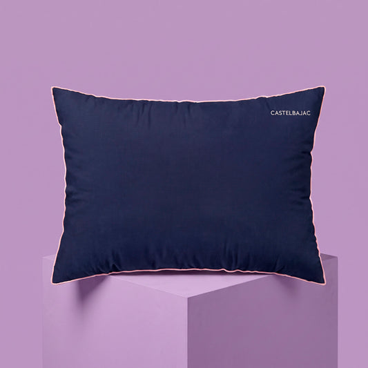 2 pillowcases - 100% cotton sateen TC200 - Uni piping - honey gold / navy blue 2 x (50 x 70 cm)