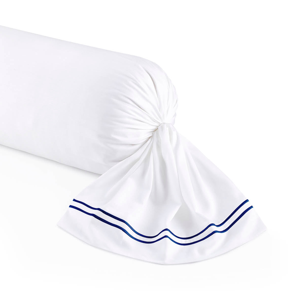 Bolster case - 100% cotton sateen TC200 - Megève - dark blue / white 43 x 210 cm