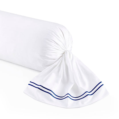 Bolster case - 100% cotton sateen TC200 - Megève - dark blue / white 43 x 210 cm