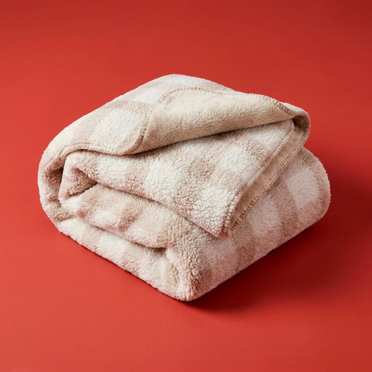 Ultra-soft fleece throw - Square - beige / taupe Default Title