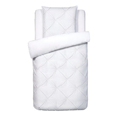 Duvet cover and pillowcase(s) set - 100% cotton sateen TC200 - Camélia - white