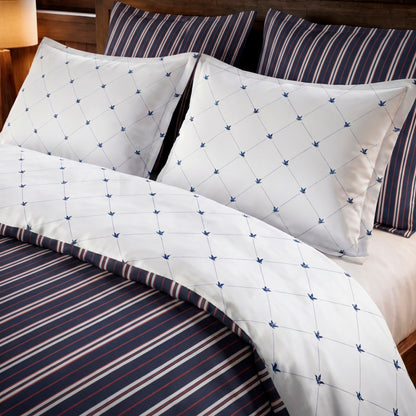 Bolster case cotton satin - Ligne atlantique Blue / White