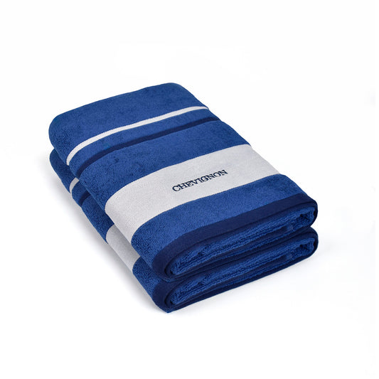 Bath towel combed cotton Jacquard DS - Pylone - 2 x (70 x 140 cm) Blue