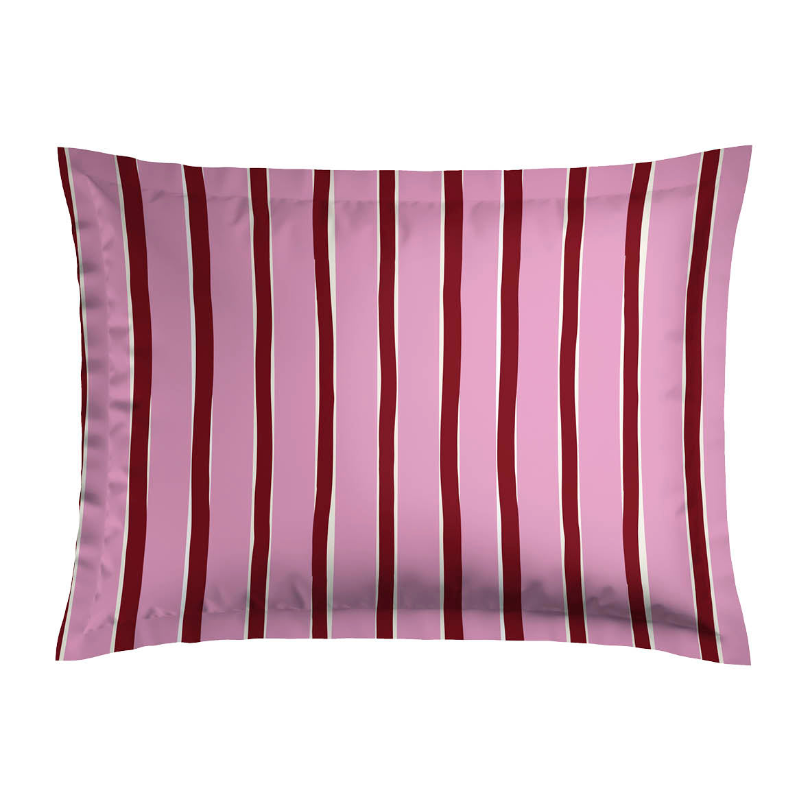 2 pillowcases - 100% cotton sateen TC200 - Sérénité rayée / Rayure en écho - yellow / pink