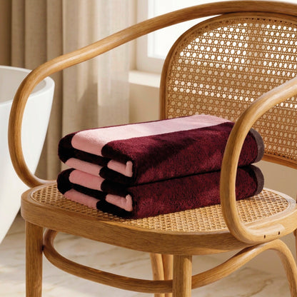 Plush 2 hand towels - 100% cotton velvet - Sillage - blue
