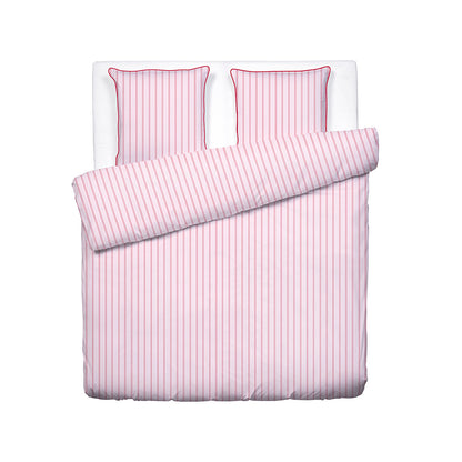 Duvet cover and pillowcase(s) set - 100% cotton sateen TC200 - Naïa - pink / red 260 x 240 cm + 2 x (63 x 63 cm)