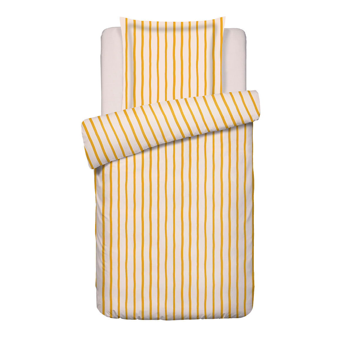 Duvet cover and pillowcase(s) set - 100% cotton sateen TC200 - Linéa - yellow 140 x 200 cm + 63 x 63 cm