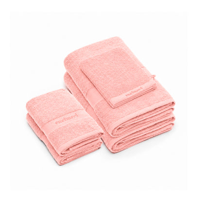 Complete bath linen set combed cotton - Brise Light pink
