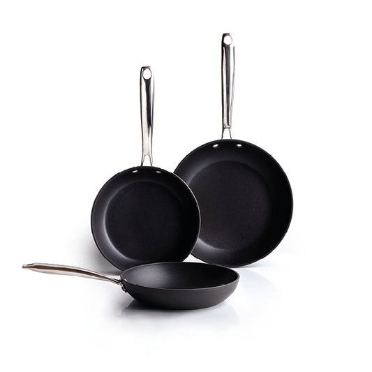 Set of 3 frypans 20 + 24 + 28 cm - Black