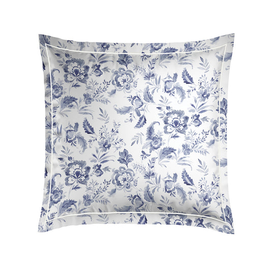 Pillowcase cotton satin - Bleu de sèvres White 2 x (63 x 63 cm)