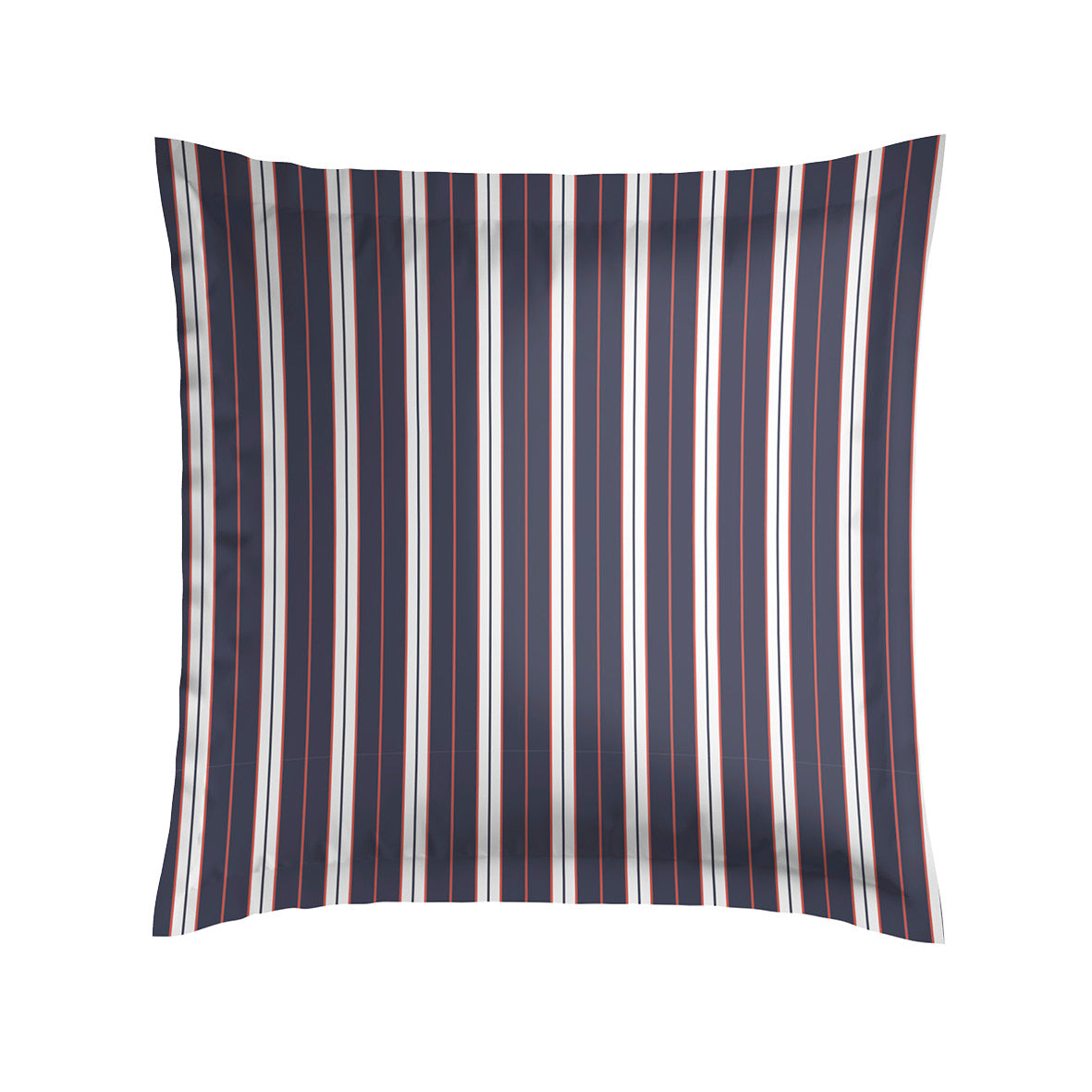 Pillowcase cotton satin - Ligne atlantique Blue / White 2 x (63 x 63 cm)