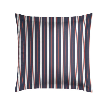 Pillowcase cotton satin - Ligne atlantique Blue / White 2 x (63 x 63 cm)