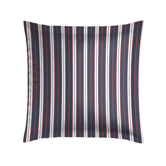 Pillowcase cotton satin - Ligne atlantique Blue / White 2 x (63 x 63 cm)