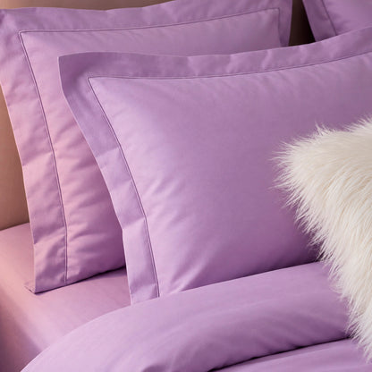 2 pillowcases - 100% cotton sateen TC200 - Uni - lavender