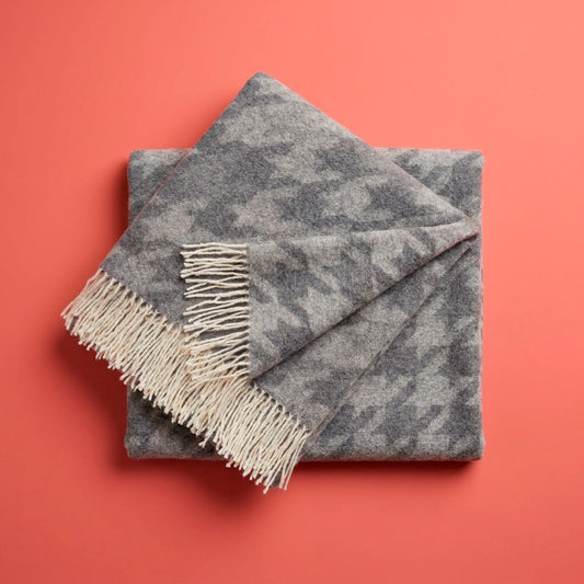 Ultra-soft woven throw - cashmere and merino wool blend - Marie - grey Default Title
