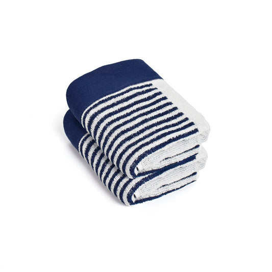 Guest towel combed cotton Jacquard YD - Sailor - 2 x (40 x 66 cm) White Blue
